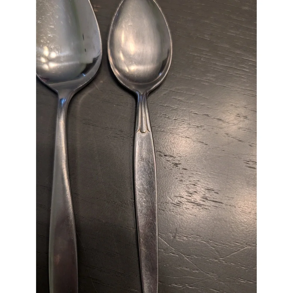 4 Vtg MCM‎ Japan Stainless Steel Spoons Minimalist Danish Modern Replacement Lot
